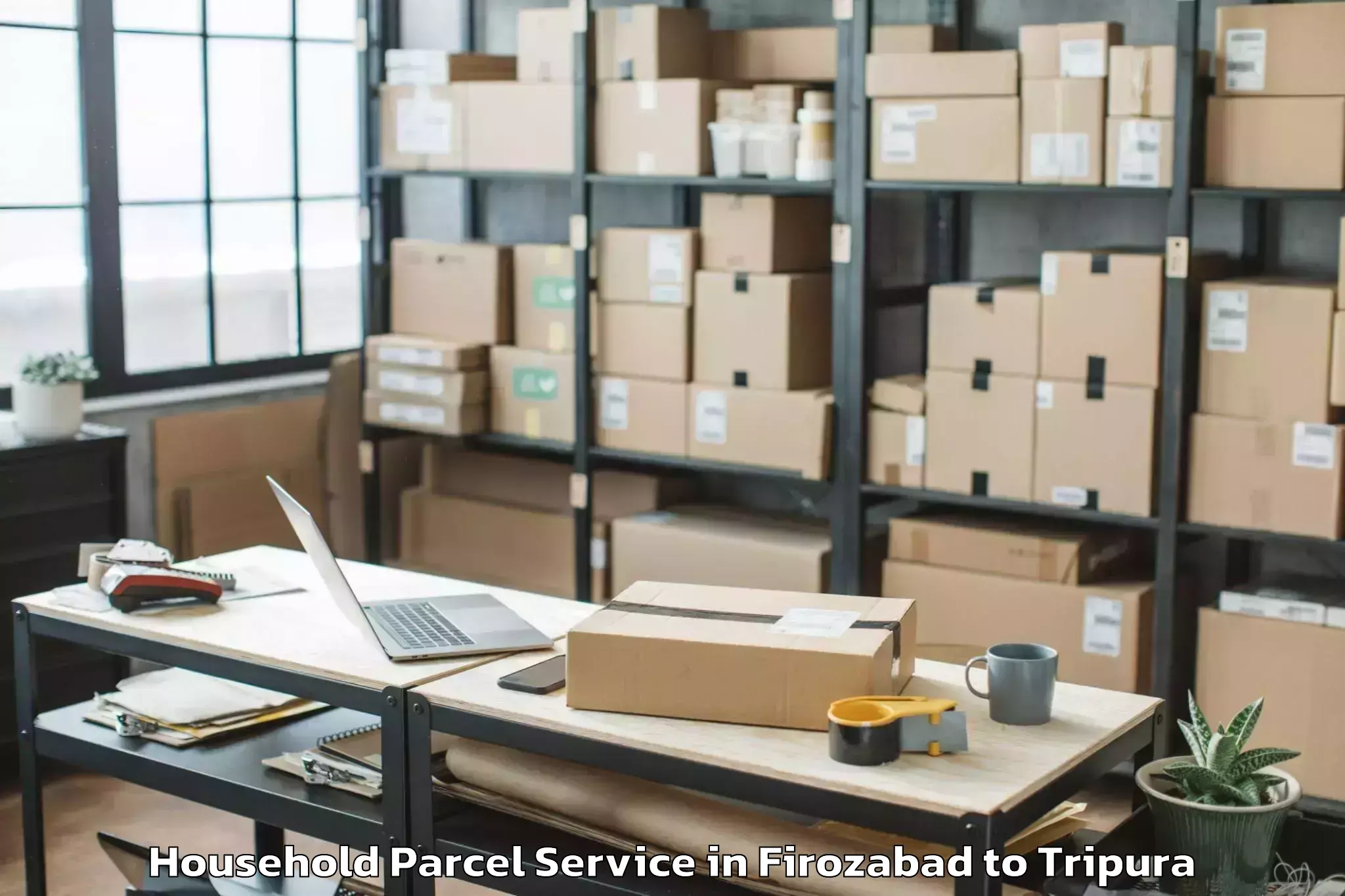 Professional Firozabad to Jampuijala Household Parcel